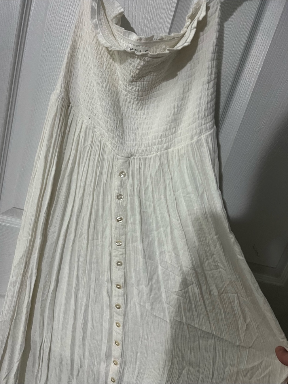 VENUS White Button-Front Ruffle-Strap Maxi Dress - Picture 6 of 7